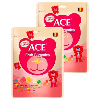ACE 水果Q軟糖 比利時進口 無人工色素 無防腐劑, 48g, 2包