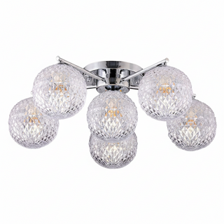 Honey Comb 外銷產品複刻版半吸頂燈 65 x 21cm 水晶球設計 簡約時尚, C8512-5, 1個