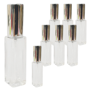 ABM 유리 향수공병 10ml, 실버 + 투명, 8개