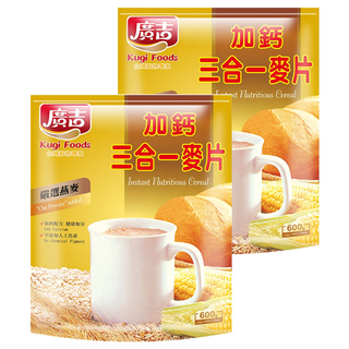 廣吉 加鈣三合一麥片 (30公克 X 20包), 600g, 2袋