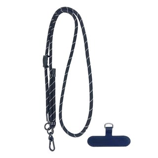 多功能手機掛繩 強韌營繩款 附手機夾片, 斜紋黑, 1條