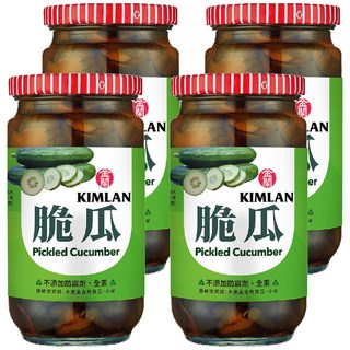 金蘭脆瓜 嚴選新鮮花瓜 無添加防腐劑、色素、味精, 396g, 4罐