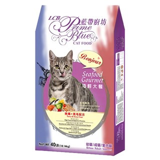 LCB 藍帶廚坊 幼貓/成貓/室內貓適用 乾糧, 挑嘴 + 亮毛, 18.14kg, 1袋