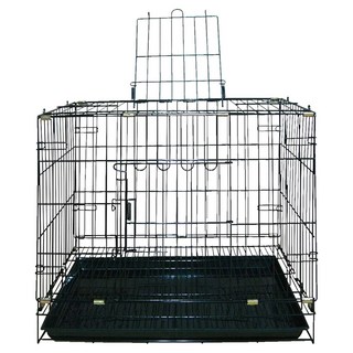 LUCKY HOME 粉體靜電烤漆雙門狗籠, 黑色, 1個