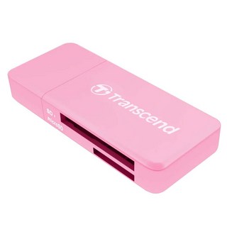 Transcend 創見 RDF5 高速USB 3.1 SD記憶卡雙槽讀卡機 輕巧設計, TS-RDF5R, 粉紅色, 1個