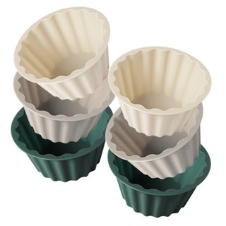 실리만 실리콘 하모니 머핀 몰드 중 6p 세트, 크림베이지 + 코코아 그레이 + 오션 그린, 1개