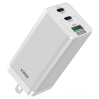 YADI 亞第 65W 2C1A 氮化鎵快充充電器 PD3.0/QC3.0/FCP/SCP/AFC/PPS 快充協議, 白色, 1個