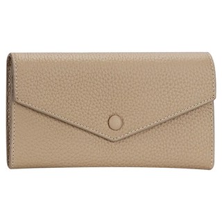 真皮頭層牛皮10卡位女士信封長夾, 19 x 3 x 10cm, 大象灰