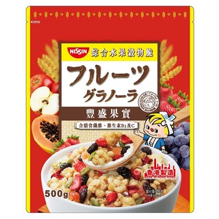 NISSIN 日清 豐盛果實綜合水果穀物脆 500g - 含膳食纖維、維生素B1及C，促進腸胃蠕動, 1包