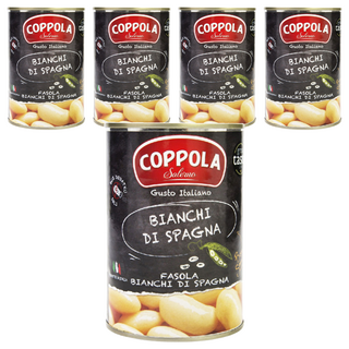 COPPOLA 柯波拉 義大利天然焗豆 (Bianchi Di Spagna)，無鹽，無麩質，適合沙拉、燉菜和義大利麵, 400g, 5罐