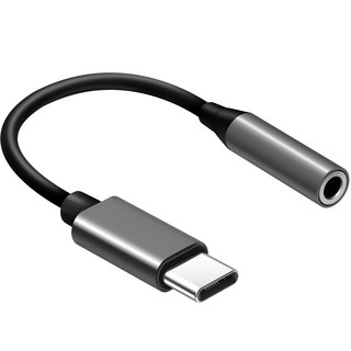 홈플래닛 C타입 to 3.5mm 이어폰 변환 젠더, 블랙, 1개, 13cm