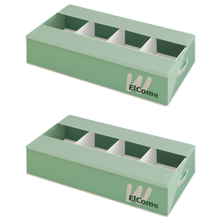 小麥購物 可折疊沙發床底收納盒 L2371, 淺綠色, 2個