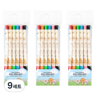 KAKAO FRIENDS Little Friends 原子筆 6入組 0.48mm, 9套, 混合色