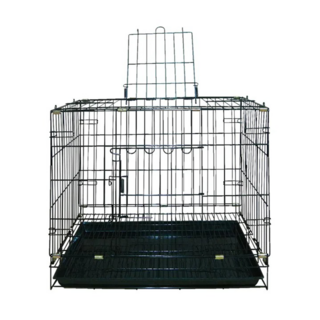 無牌 靜電烤漆折疊籠 雙門,2尺(62 x 48 x 57cm),黑色,寵物籠, 1個