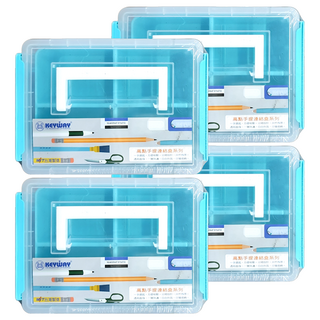 KEYWAY 聯府高點手提連結盒 3層 7號, 透明, 4個