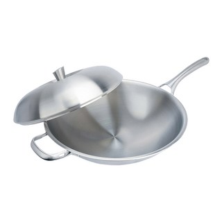 MiyAco 米雅可 典雅 316不銹鋼七層複合金炒鍋 無鉚釘設計 不藏汙納垢, 36cm, 1組