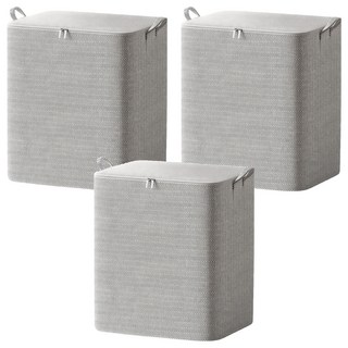 沐也 衣物收納袋 220L, 灰白色, 3個