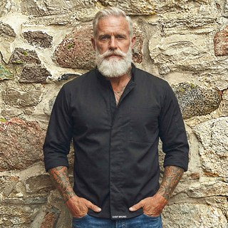 ChefBruno 襯衫式拉鍊四季七分袖廚師服