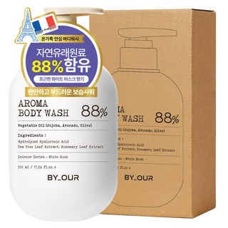 바이아우어 약산성 퍼퓸 아로마 바디워시 화이트머스크, 510ml, 1개