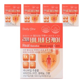 데일리원 리얼 바나바 당케어, 60정, 30g, 5개