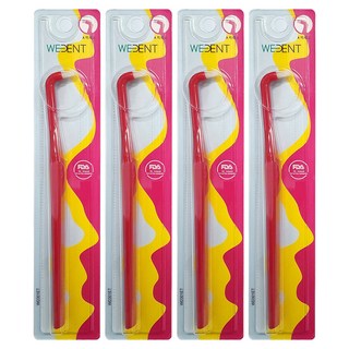 WEDENT 威登 單束細軟毛牙刷 紅色, 1入, 4個, 5mm
