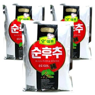 OTTOGI 不倒翁 袋裝黑胡椒粉, 450g, 3個