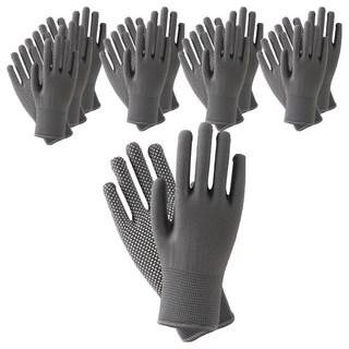 DEFENZEMAN 실리콘 반코팅 목장갑 양손착용 세트, 그레이, 10세트