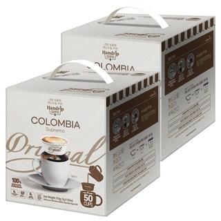 핸드립 오리지널 콜롬비아 수프리모 드립백커피, 7g, 50개입, 2개