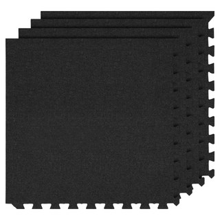 LIVESPO XPE 拼圖健身地墊, 黑色, 4個