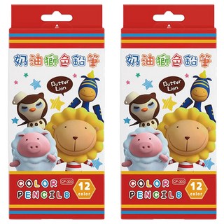 奶油獅 CP303 12色 色鉛筆 (紙盒) 兒童繪畫安全無毒 激發創意, 2入