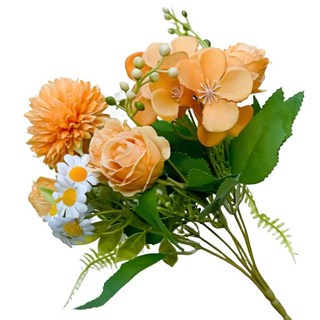 Floral M 仿真花 法式小花園玫瑰洋甘菊花束, 1個, 橘色