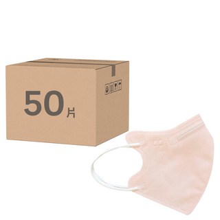 德冠 兒童3D立體耳繩口罩, 50片, 1組, 馬卡粉