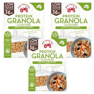 RED TRACTOR 穀物麥片, 蘋果風味, 低糖, 高纖, 450g, 3盒