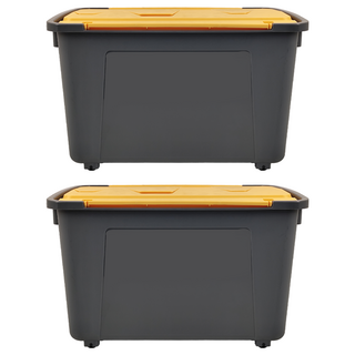 BK Lucky 雙掀蓋整理箱 LX-552, 黃色, 2個