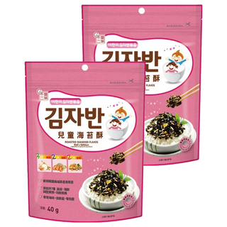 韓味不二 兒童海苔酥，添加7種蔬果海鮮與堅果，40g, 混合口味, 2包