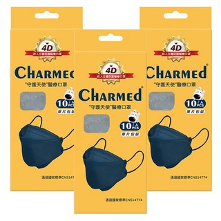 Charmed 昌明生技 守護天使 成人立體醫療口罩 KF94, 銀河灰, 10片, 3盒