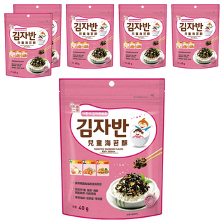 韓味不二 兒童海苔酥，添加7種蔬果海鮮與堅果，40g, 混合口味, 6包