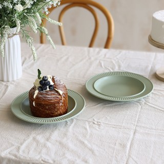 Ahtty home 居家咖啡廳 圓形餐盤 L, 薄荷綠, 2個, 單品