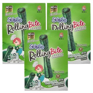 SELECO 喜樂口 香脆烤海苔捲 原味, 10條入, 30g, 3盒
