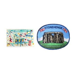 A-ONE 匯旺 英國凱恩戈姆山國家公園外國地標磁鐵 + 英國巨石陣臂章2件組, C217 + 166, 2.95 x 1.89吋 + 3.3 x 2.4吋