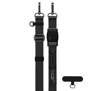 NAUGHTY GHOST 頑皮鬼 Versa Fidlock Strap 機能快扣手機掛繩套組 可調式背帶一秒快拆 快拆掛繩, 曜石黑, 1組