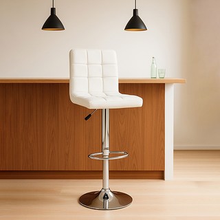 16 Piece SB 粉末塗層吧檯椅 中島餐椅 2件組, 白色, 2個