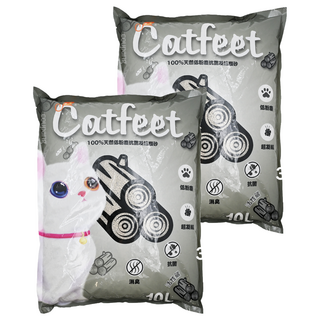 Catfeet 低粉塵抗菌凝結貓砂 天然膨潤土, 活性碳, 7kg, 2袋