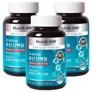 뉴트리디데이 프리미엄 류신 단백질, 90정, 54g, 3개
