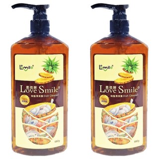 Love Smile 愛微酵 真果釀碗盤清潔露, 680g, 2瓶