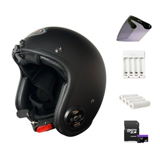 VEKO 第八代行車紀錄 + 藍芽功能安全帽 附電池 + 充電器 + 高規抗UBV鏡片 RVX-C1, 黑色