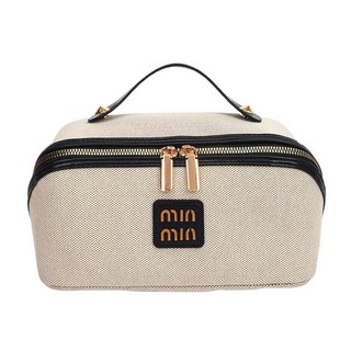 MIN MIN 帆布化妝收納包 - 韓國版 寬25cm 高13cm 厚13cm, 1個, 高冷黑