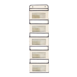 門後5層收納掛袋, 118 x 32 x 9.5cm, 米色
