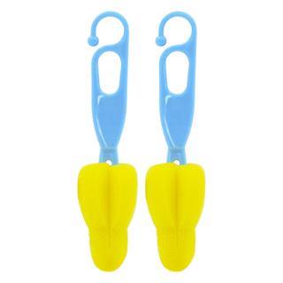 mammyshop 媽咪小站 極細海綿奶嘴刷, 2支, sponge type yellow