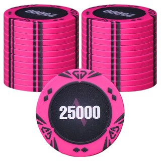 AAHM 鑽石撲克籌碼 25000, 粉紅色, 25個